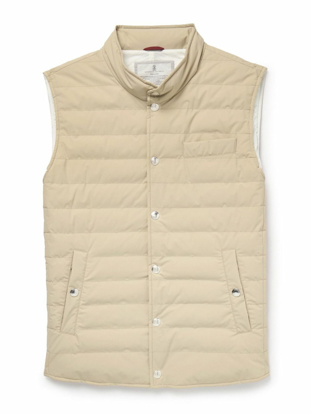 Photo: Brunello Cucinelli - Slim-Fit Quilted Shell Down Gilet - Neutrals