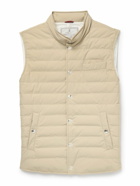 Brunello Cucinelli - Slim-Fit Quilted Shell Down Gilet - Neutrals