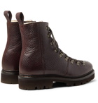 Grenson - Brady Shearling-Lined Full-Grain Leather Hiking Boots - Brown