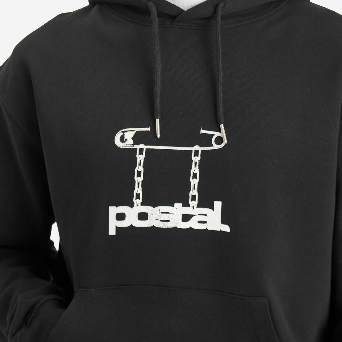 POSTAL Men's Safety Pin Hoodie in Black