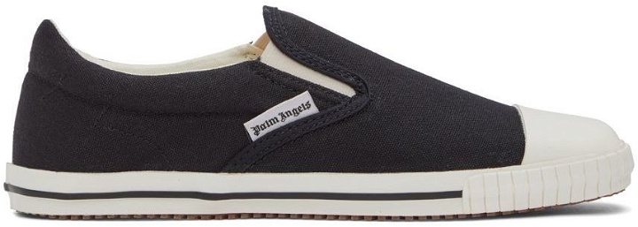 Photo: Palm Angels Black Vulcanized Low-Top Sneakers