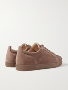 CHRISTIAN LOUBOUTIN - Louis Junior Spikes Cap-Toe Suede Sneakers - Brown - 45