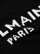 Balmain - Logo-Intarsia Wool-Blend Sweater - Black