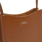 A.P.C. Men's Jamie Leather Neck Pouch in Cappuccino