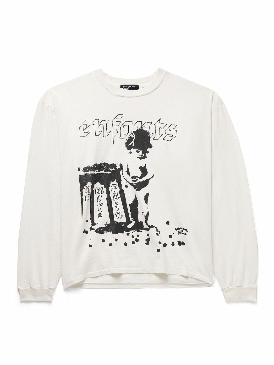 Photo: Enfants Riches Déprimés - Cherries Logo-Print Cotton-Jersey T-Shirt - Neutrals