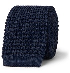 Canali - 6.5cm Knitted Silk Tie - Blue