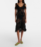 JW Anderson Ruffled crochet cotton midi dress
