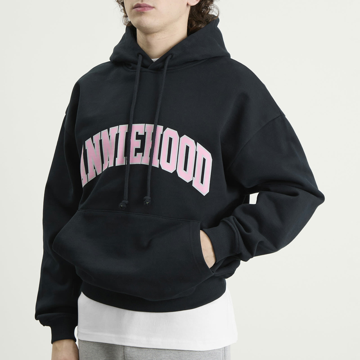 ANNIE HOOD Men's College Arch Hoodie in Navy