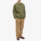 Universal Works Men's Twill/Sherpa Reversible Kyoto Work Jacket in Light Olive