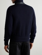 TOM FORD - Leather-Trimmed Quilted Shell and Wool Down Jacket - Blue