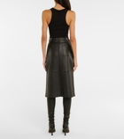Yves Salomon - Leather midi skirt