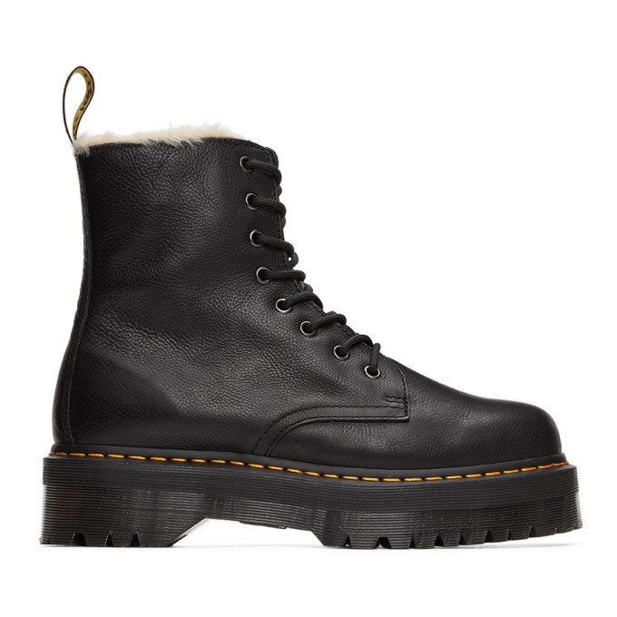 Photo: Dr. Martens Black Jadon Faux-Fur Lined Boots