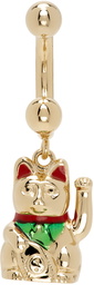 Safsafu Gold Maneki Neko Single Earring