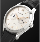 Montblanc - Heritage Chronométrie Twincounter Date Automatic 40mm Stainless Steel and Alligator Watch, Ref. No. 114872 - White