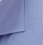 Brioni - Slim-Fit Checked Stretch Cotton-Blend Poplin Shirt - Blue