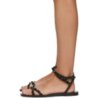 Valentino Black Valentino Garavani Rockstud Cross Flat Sandals