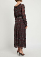 Tory Burch Paisley-devoré Silk-blend Midi Dress Brown