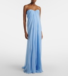 McQueen Silk bustier gown