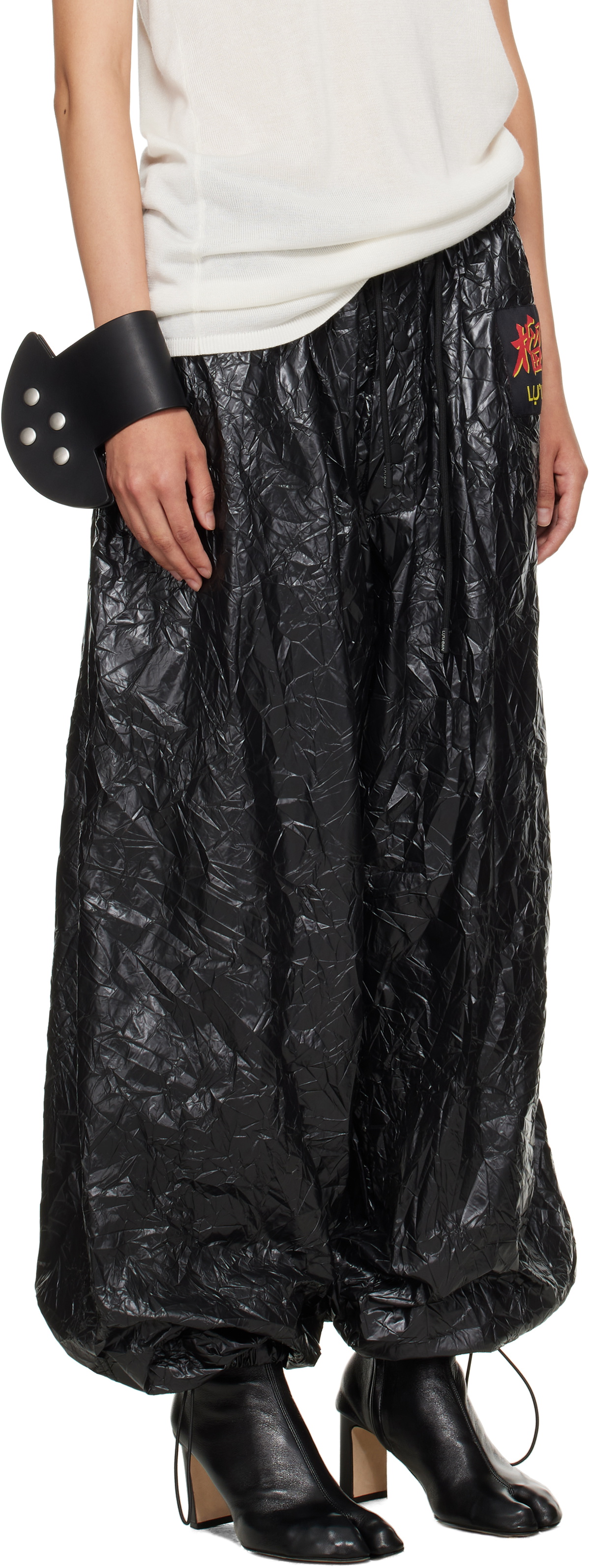 LU'U DAN Black Shell Sweatpants