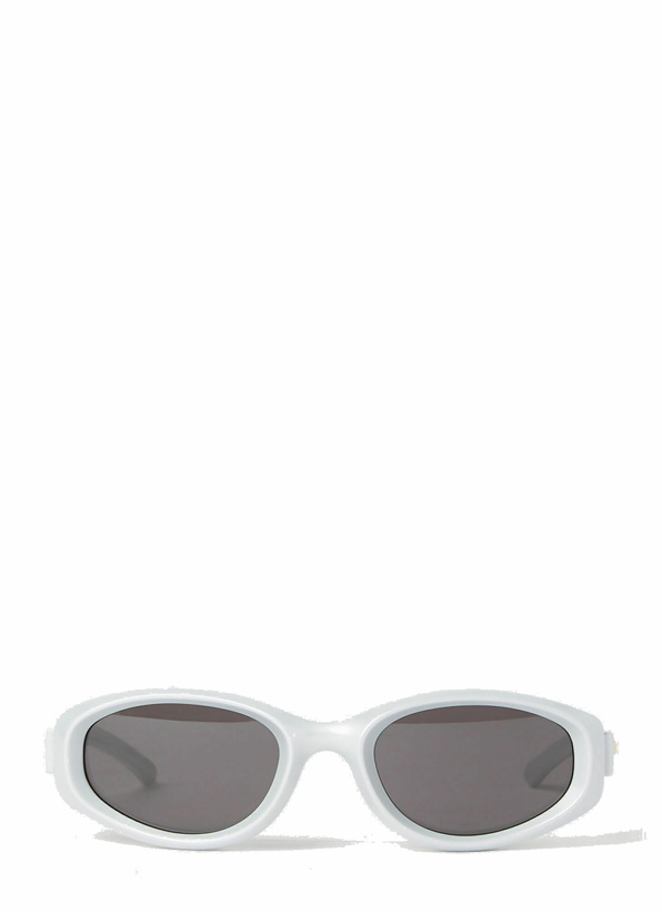 Photo: Bottega Veneta - Arch Oval Sunglassses in Silver