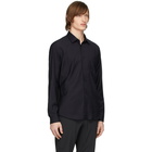 Z Zegna Navy Merino Snap Button Shirt