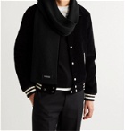 GIVENCHY - Logo-Detailed Ribbed Wool and Cashmere-Blend Scarf - Black