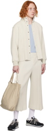 HOMME PLISSÉ ISSEY MIYAKE White Kersey Pleats Trousers