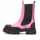 GANNI Women's Cleated Mid Chelsea Boot in Cyclamen