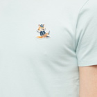 Maison Kitsuné Men's Dressed Fox Patch Classic T-Shirt in Blue Haze