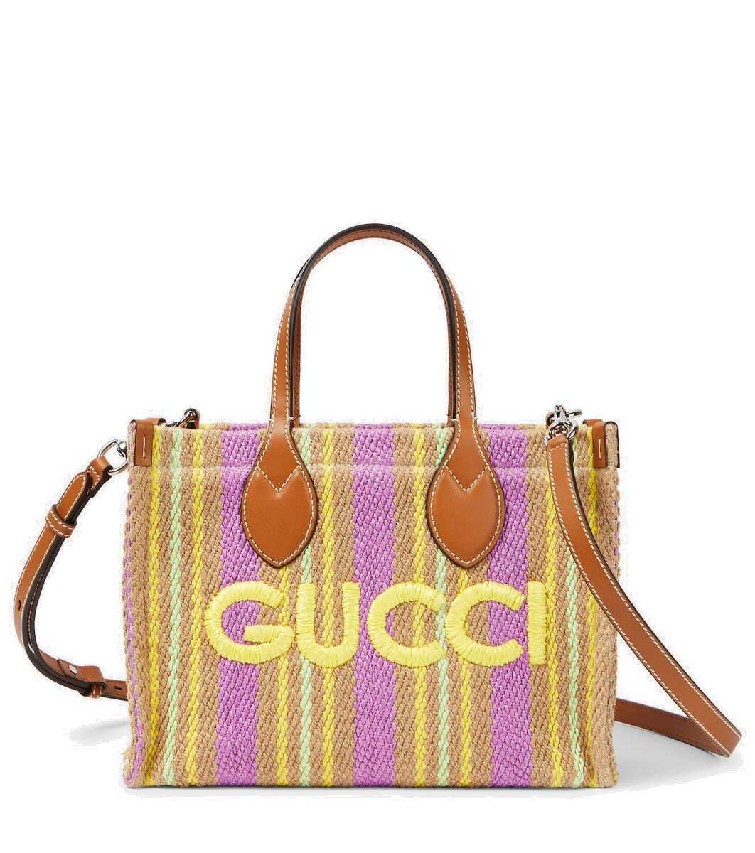Gucci Gucci Summer Small leather-trimmed tote bag Gucci