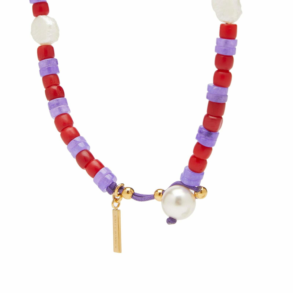 Wales Bonner Women's Dream Necklace in Purple/Red 