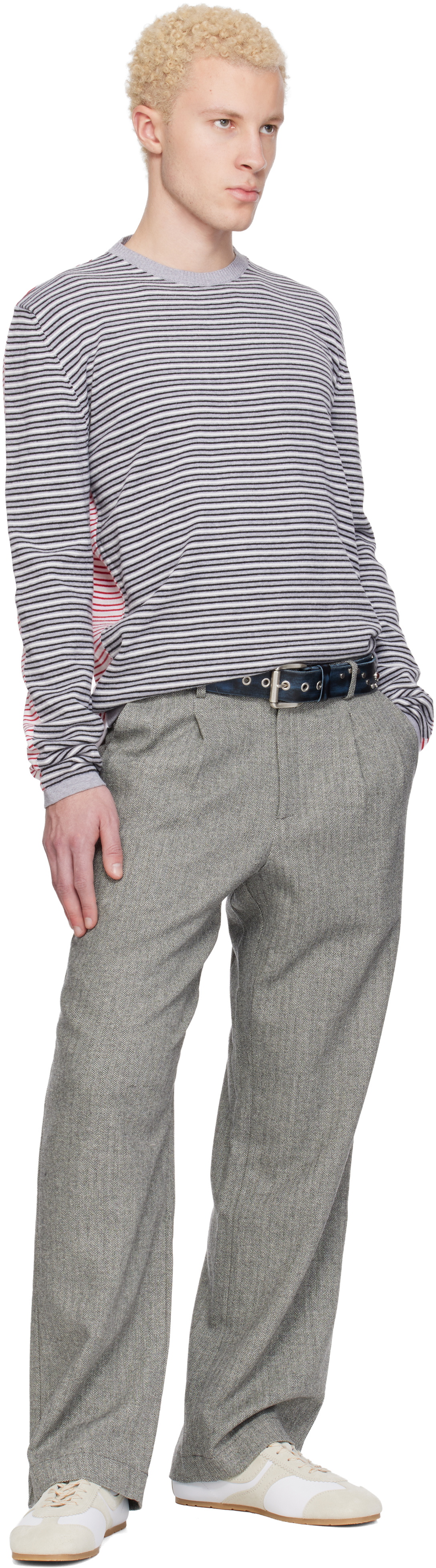 Gimaguas Gray & Red Pablo Stripes Sweater