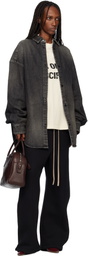 Fear of God Black Snap Front Denim Overshirt