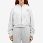Sporty & Rich Women's Vendome Resort Cropped Zip Hoodie in Heather Gray Navy