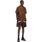 Palm Angels Brown Tiger Shorts