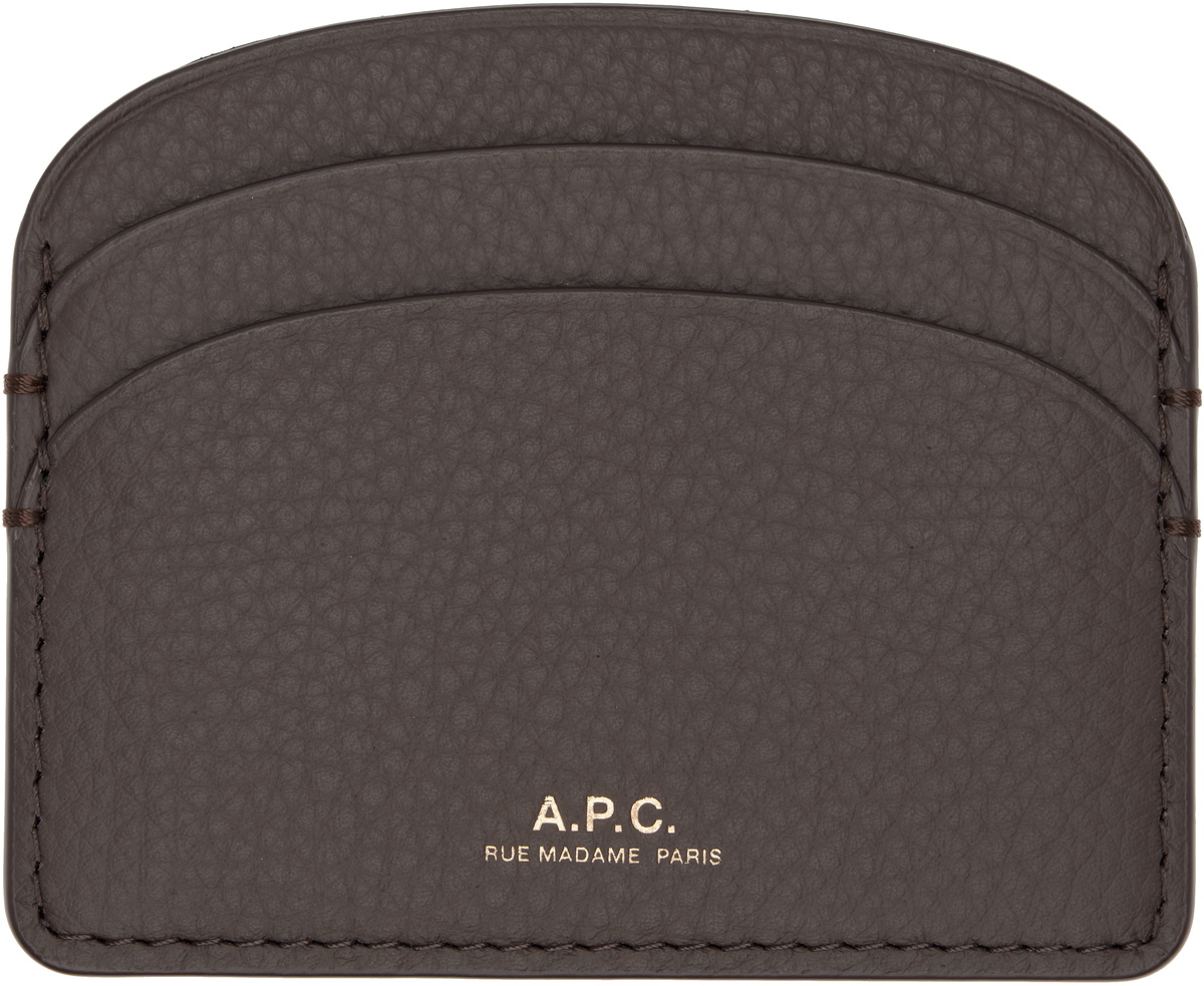A.P.C. Brown Demi-Lune Card Holder
