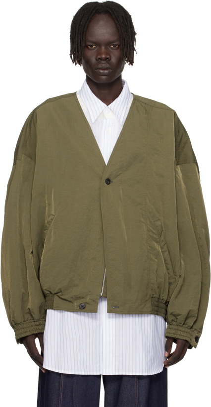 Photo: Hed Mayner Green Bomber Jacket