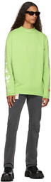 Heron Preston Green Logo Mock Neck Long Sleeve T-Shirt