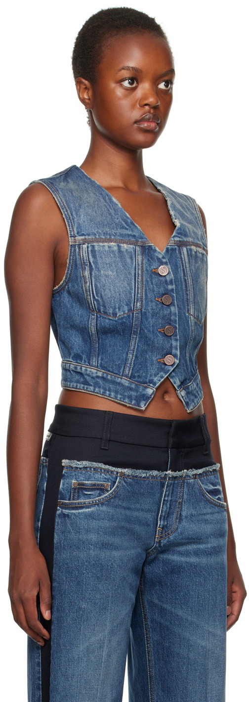 Distressed discount denim vest