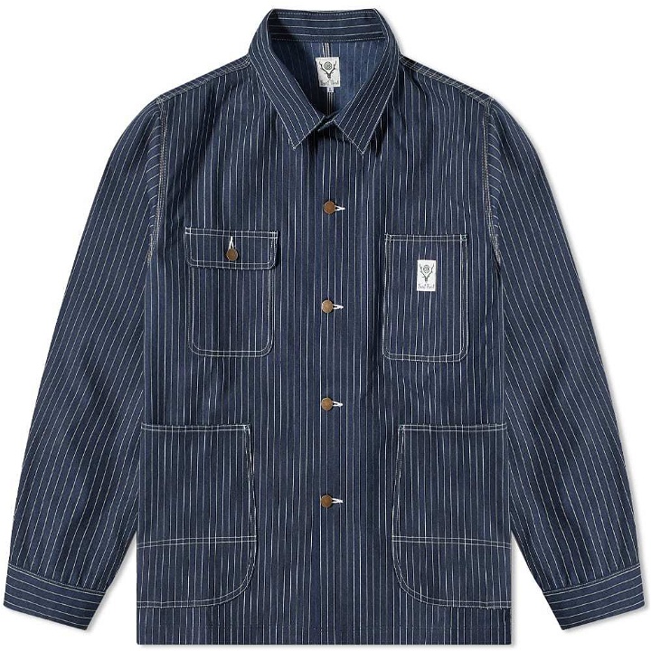Photo: South2 West8 Pinstripe Coverall Jacket