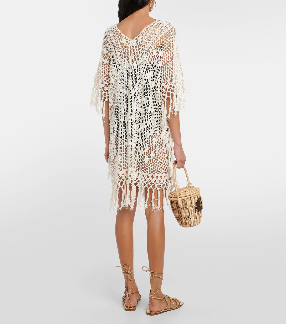 Anna Kosturova Fringe crochet beach cover-up