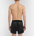 TOM FORD - Velvet-Trimmed Stretch-Silk Satin Boxer Shorts - Black