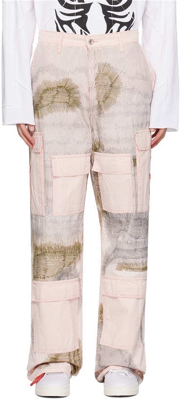 Photo: Who Decides War Pink Darning Cargo Pants