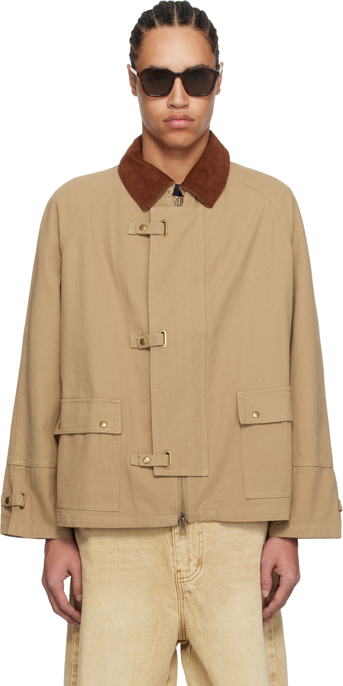 Carter Young SSENSE Exclusive Khaki Newman Buckle Jacket Carter Young