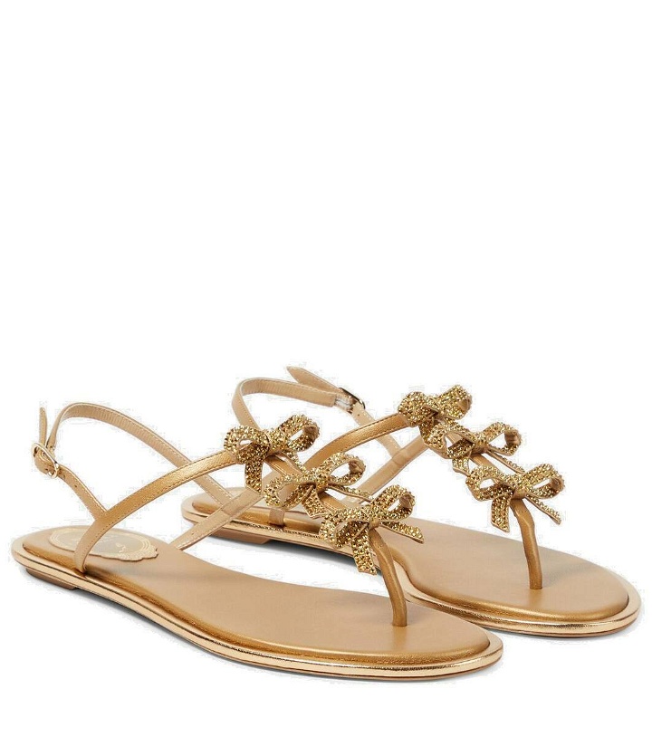 Photo: Rene Caovilla Bow-detail leather thong sandals