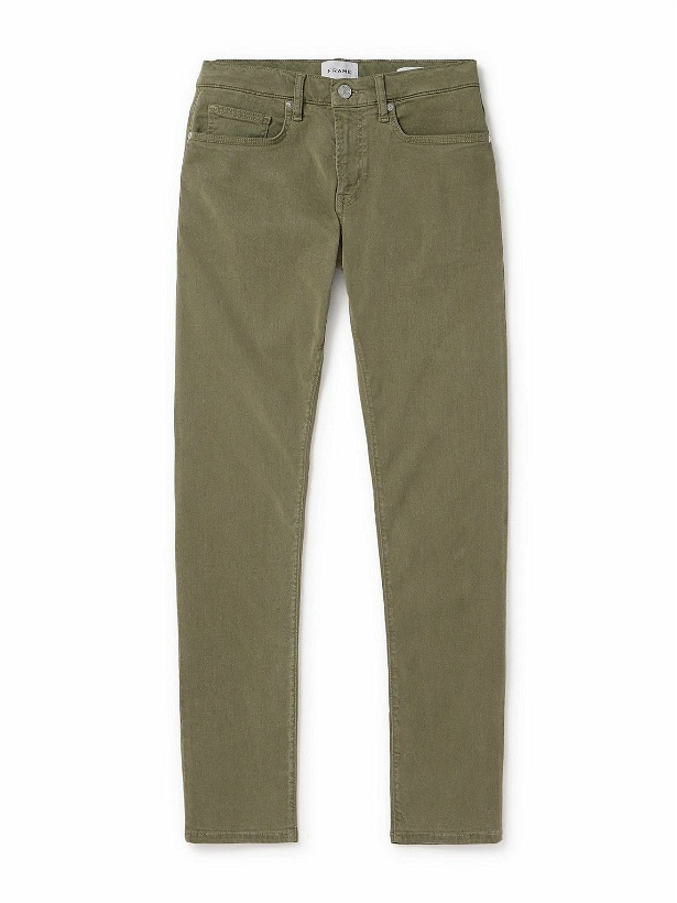 Photo: FRAME - L'Homme Slim-Fit Stretch-Lyocell Trousers - Green