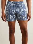 Etro - Slim-Fit Mid-Length Logo-Appliquéd Printed Swim Shorts - Blue