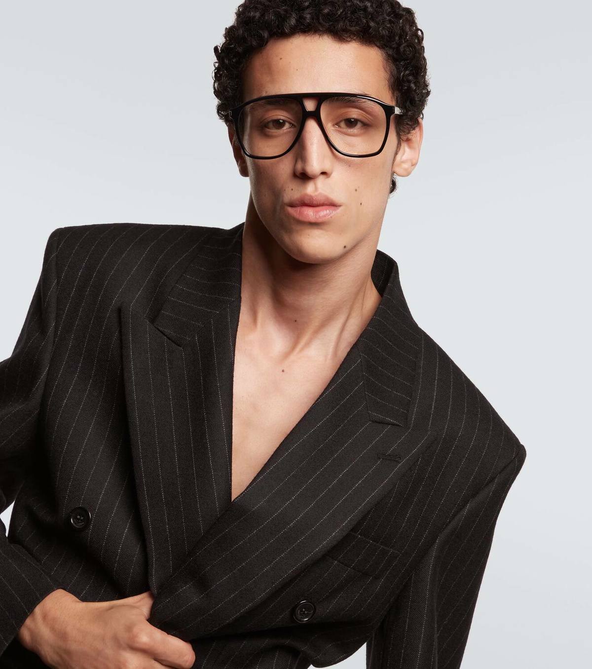 SAINT LAURENT BROWLINE SUNGLASSES Yves Saint Saint Laurent Havana Browline New Saint Laurent  main image 4