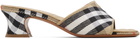 Burberry Tan Check Sloane Mule Heeled Sandals