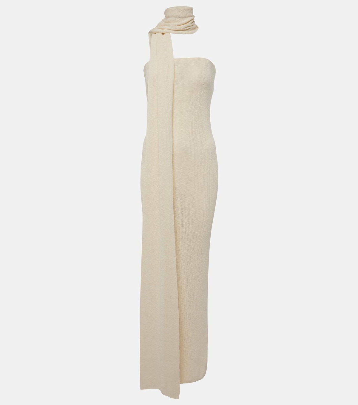 Magda Butrym Scarf-detail linen and cotton maxi dress Magda Butrym